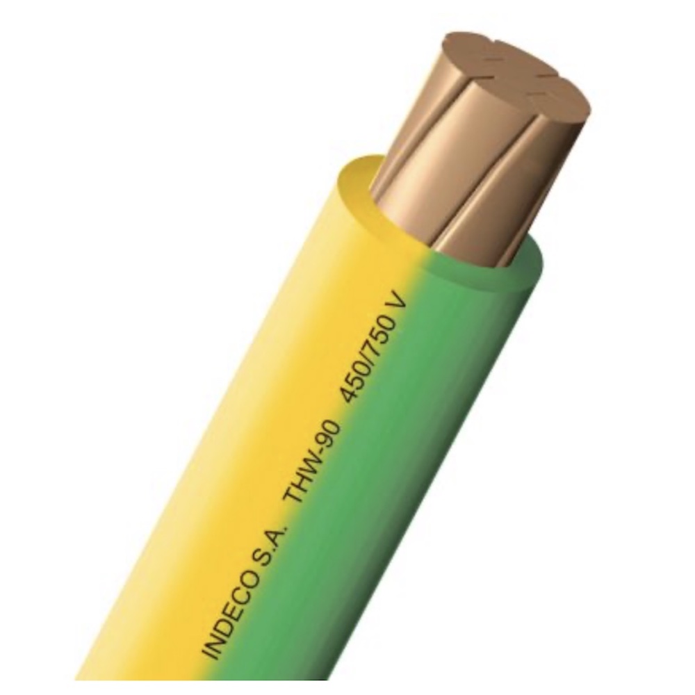 CONDUCTOR ELECTRICO CABLEADO 750V PVC 2.5MM2 AMAR/VERDE THW-90