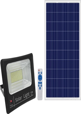 LUMINARIA LED REFLECTOR SOLAR 200W 12V 6500K IP65 NEGRO