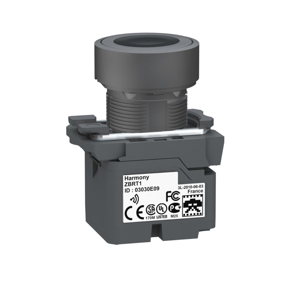 PULSADOR INALAMB. RASANTE TRANSMISOR C/RET PLAST NEGRO 22MM HARMONY ZB5RTA2