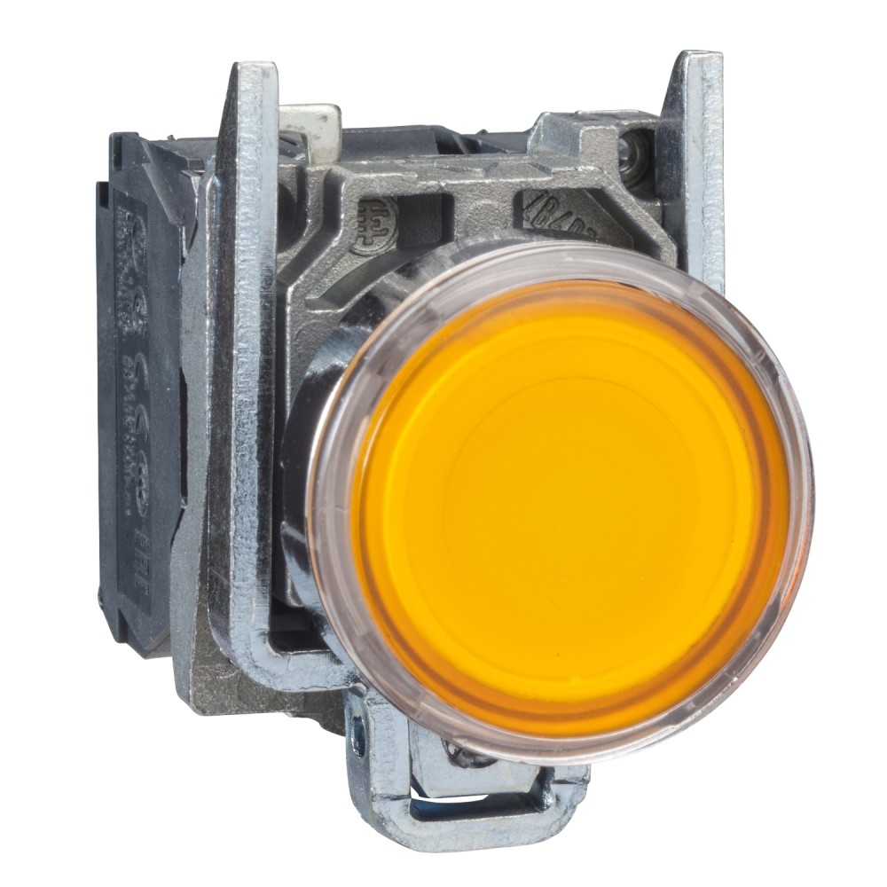 PULSADOR LUMIN.RASANTE METAL AMARILLO 22MM 1NA+1NC 220VAC HARMONY XB4BW3565