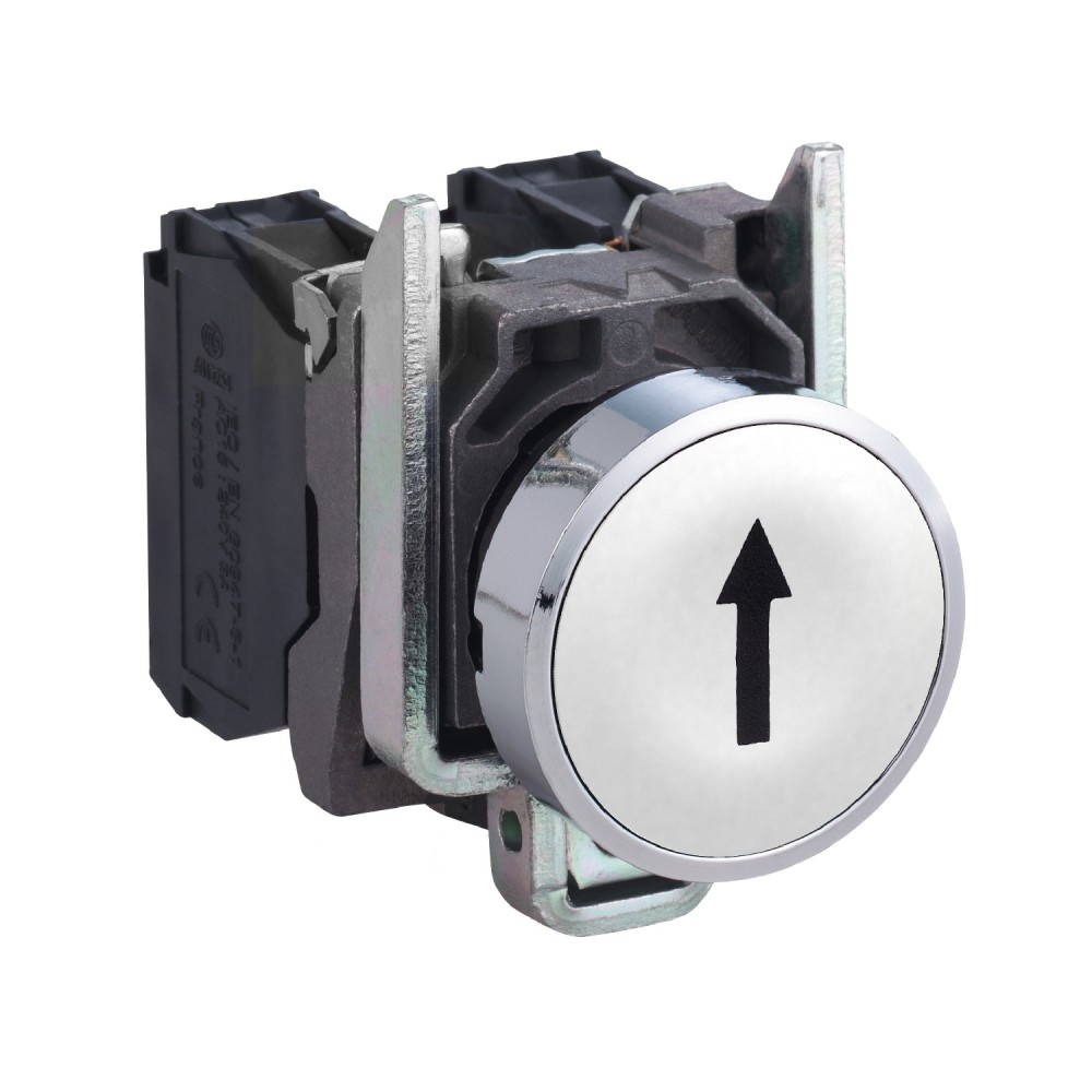PULSADOR RASANTE METAL BLANCO 22MM 1NA FLECHA ARRIBA HARMONY XB4BA3341