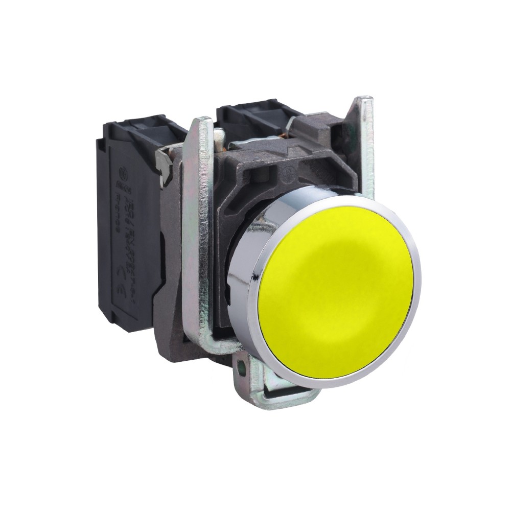 PULSADOR RASANTE METAL AMARILLO 22MM 1NA HARMONY XB4BA51