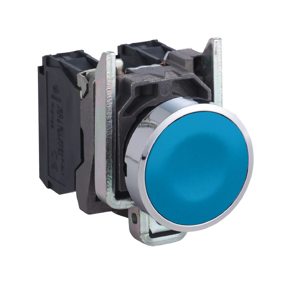 PULSADOR RASANTE METAL AZUL 22MM 1NA HARMONY XB4BA61