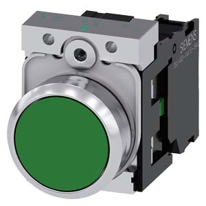 PULSADOR RASANTE METAL VERDE 22MM 1NA SIRIUS 3SU11500AB401BA0