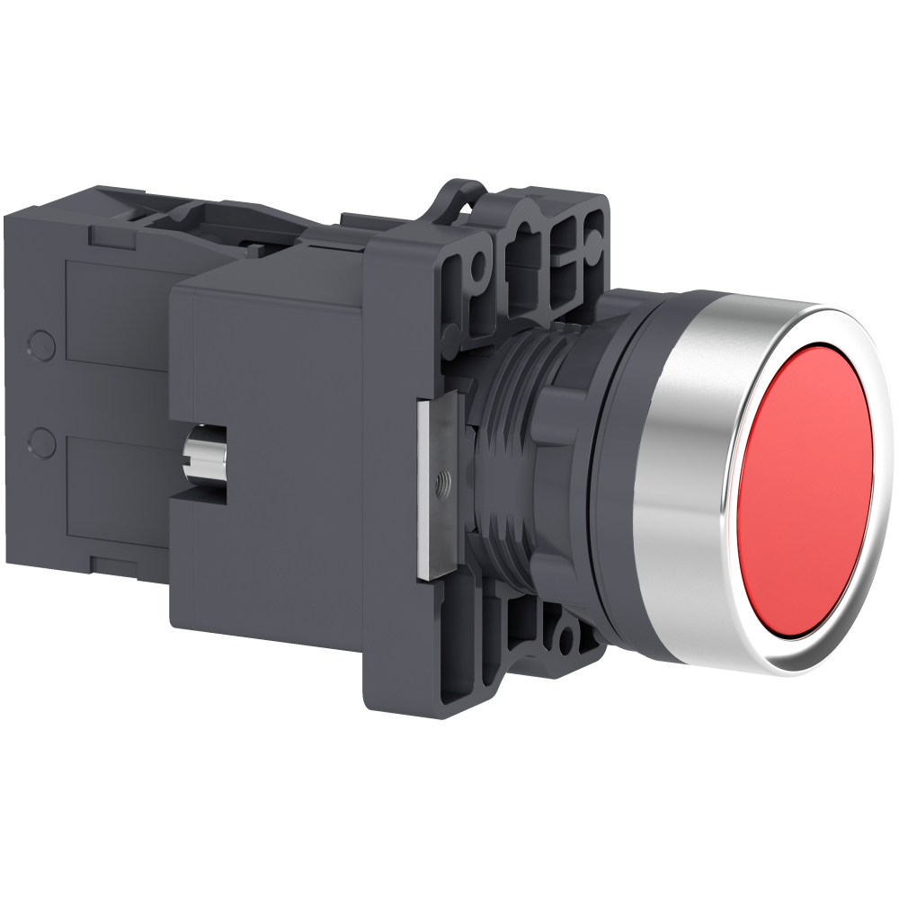 PULSADOR LUMIN. RASANTE PLAST ROJO 22MM 24VAC/DC C/LED 1NA XA2EW34B1