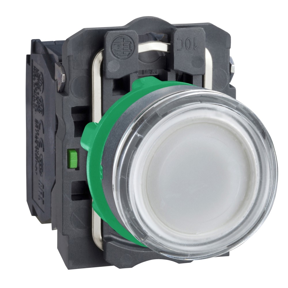 PULSADOR LUMIN. RASANTE PLAST BLANCO 22MM 24VAC/DC 1NA+1NC HARMONY XB5AW31B5