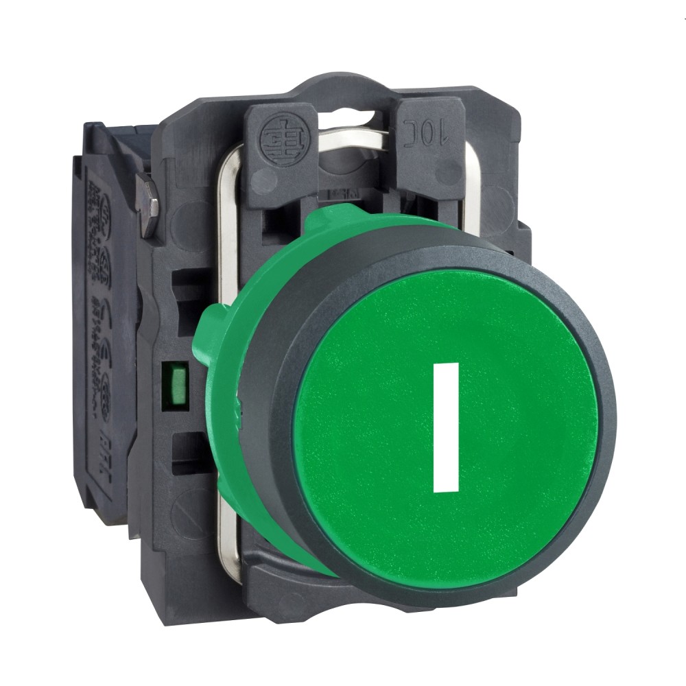 PULSADOR LUMIN. RASANTE PLAST VERDE 22MM 220VAC 1NA "I" HARMONY XB5AA3311