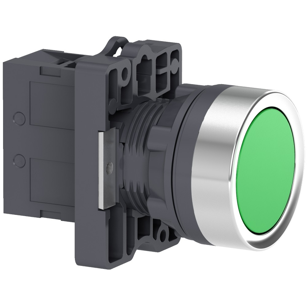PULSADOR RASANTE PLAST VERDE 22MM 1NA HARMONY XA2EA31