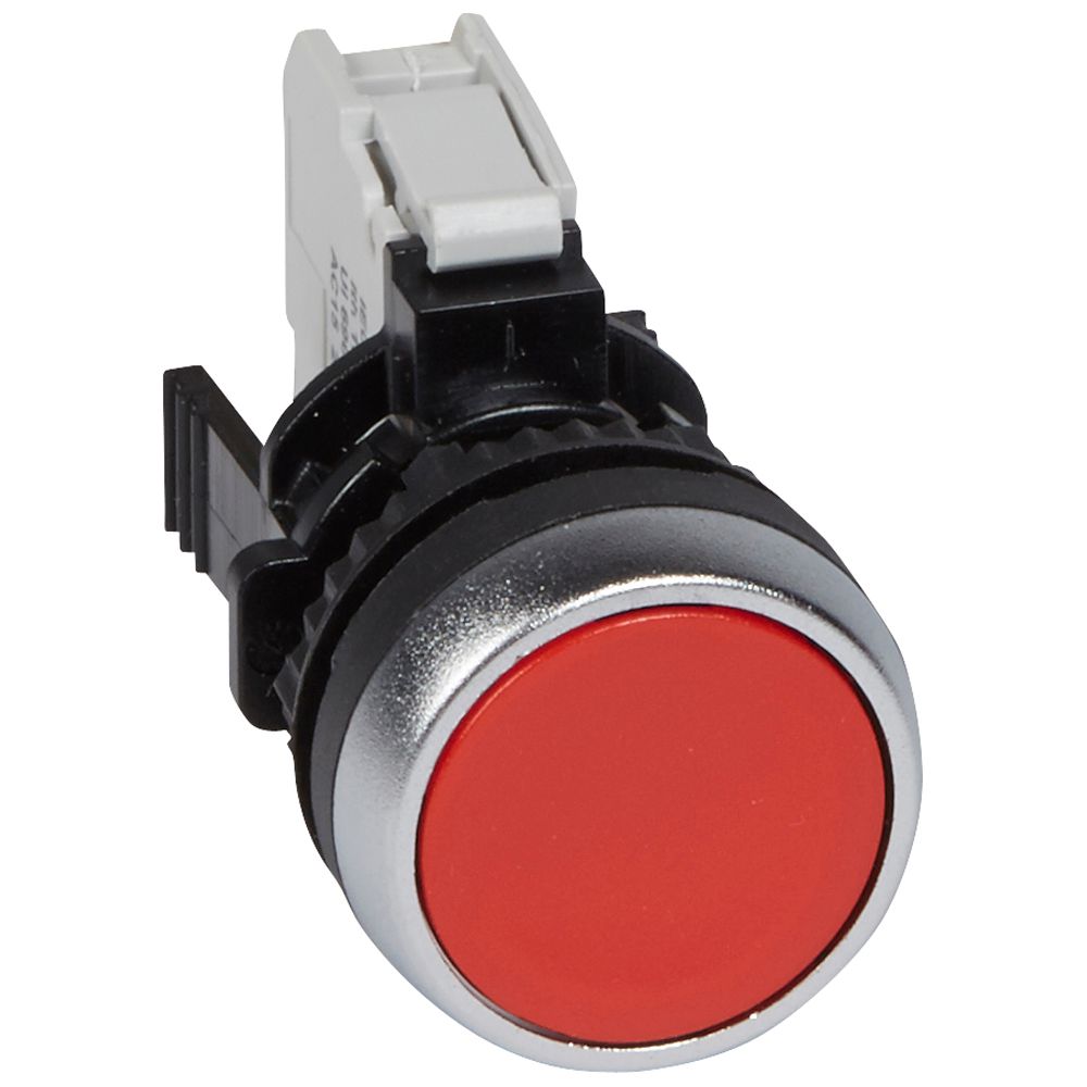 PULSADOR RASANTE PLAST ROJO 22MM 1NC OZMOS 023701