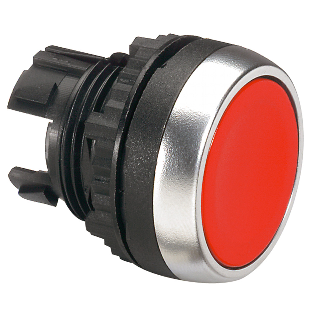 CABEZA PULSADOR RASANTE METALICO ROJO 22MM OSMOZ 23801