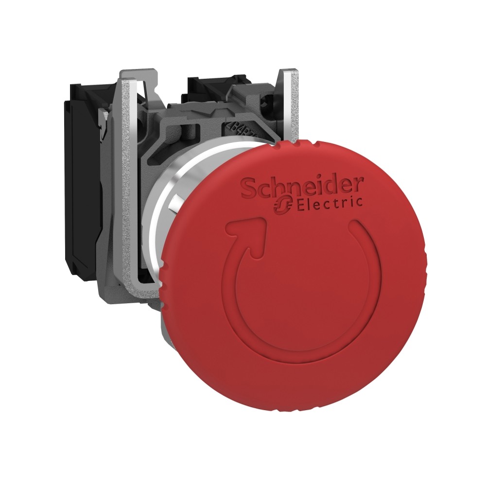 PULSADOR PARADA EMERG HONGO 40MM ROJO 22MM 1NA+1NC HARMONY XB4BS8445