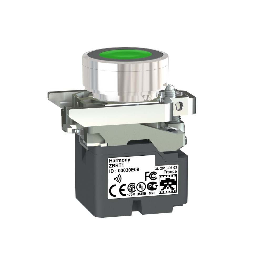 PULSADOR INALAMB. RASANTE TRANSMISOR C/RET METAL VERDE 22MM 1NANC HARMONY ZB4RTA3
