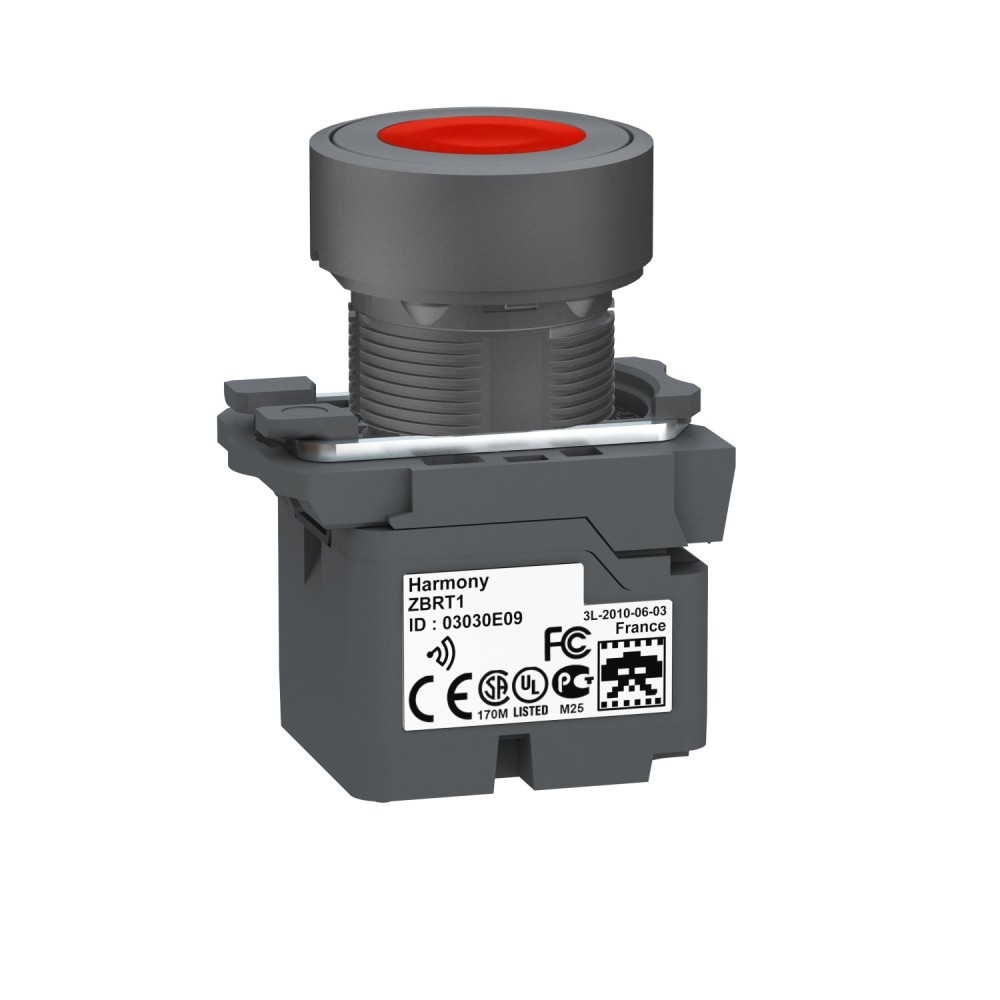 PULSADOR INALAMB. RASANTE TRANSMISOR C/RET ROJO 22MM HARMONY ZB5RTA4