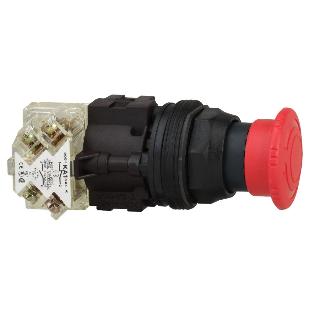 PULSADOR PARADA EMERGENCIA HONGO 40MM ROJO 30MM 1NA+1NC HARMONY 9001SKR16H13