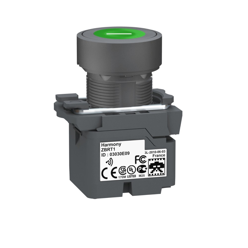 PULSADOR INALAMB. PLAST VERDE MARCADA "I" HARMONY ZB5RTA331