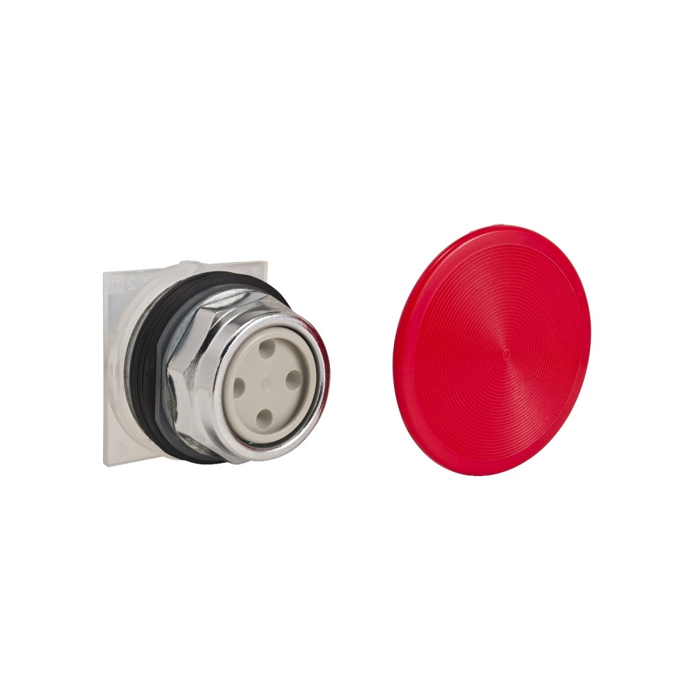 PULSADOR SALIENTE METAL ROJO 30MM 1NA+1NC HARMONY 9001KR4RH13
