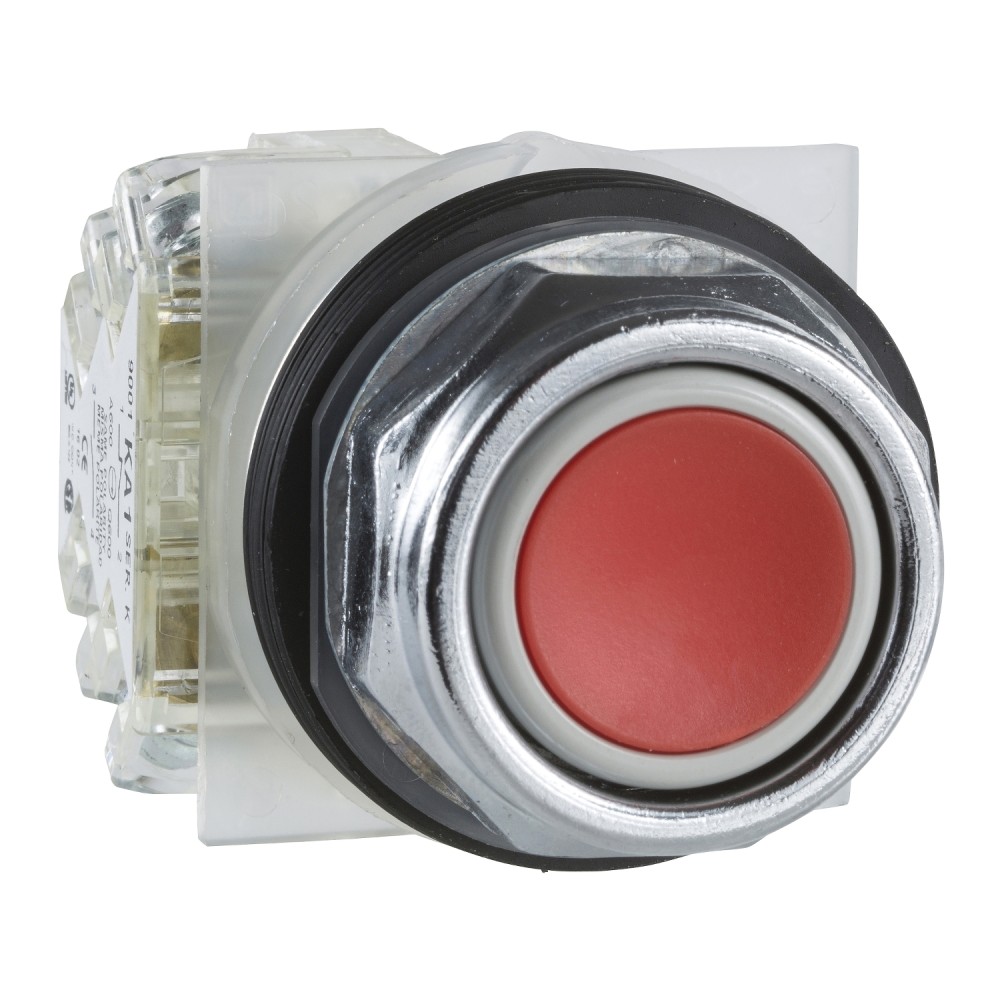 PULSADOR RASANTE PLAST ROJO 30MM TIPO K 1NA+1NC HARMONY 9001KR1RH13