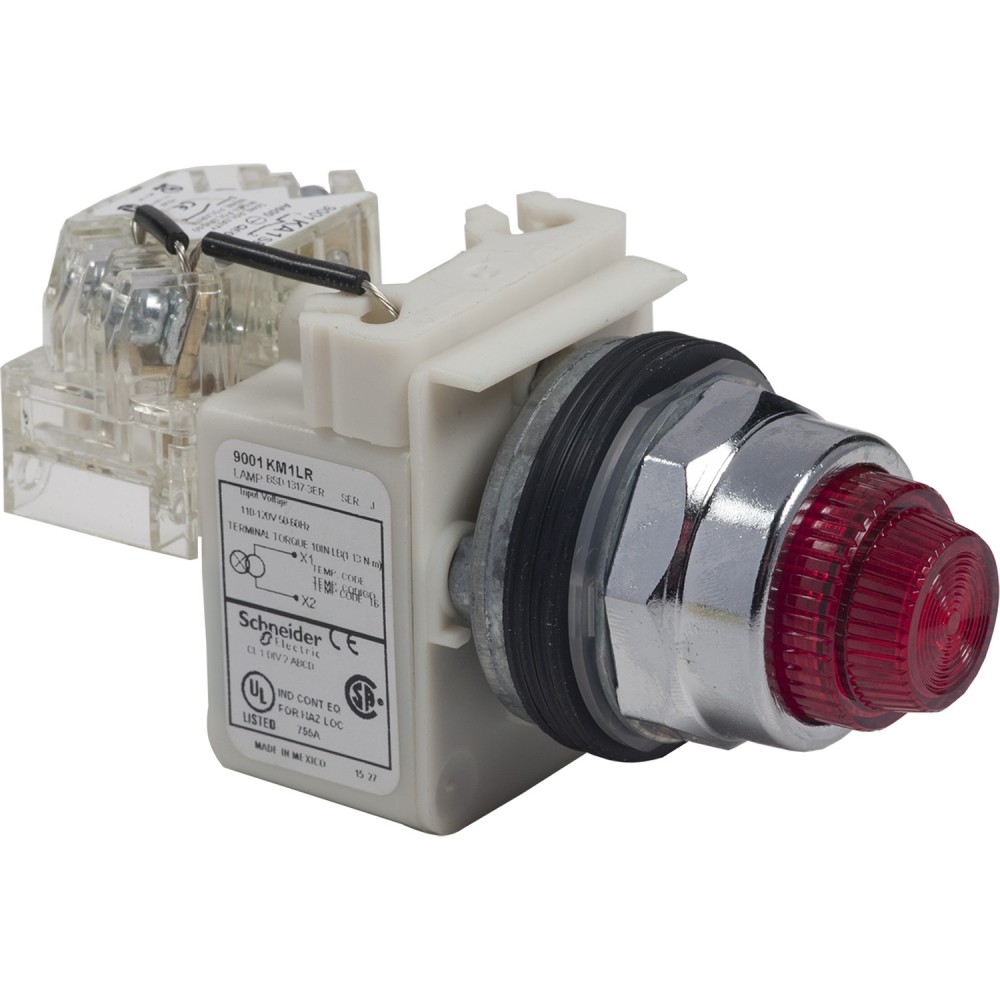 PULSADOR PARADA EMERG HONGO 35MM ROJO 30MM 1NC HARMONY 9001KR24RH6