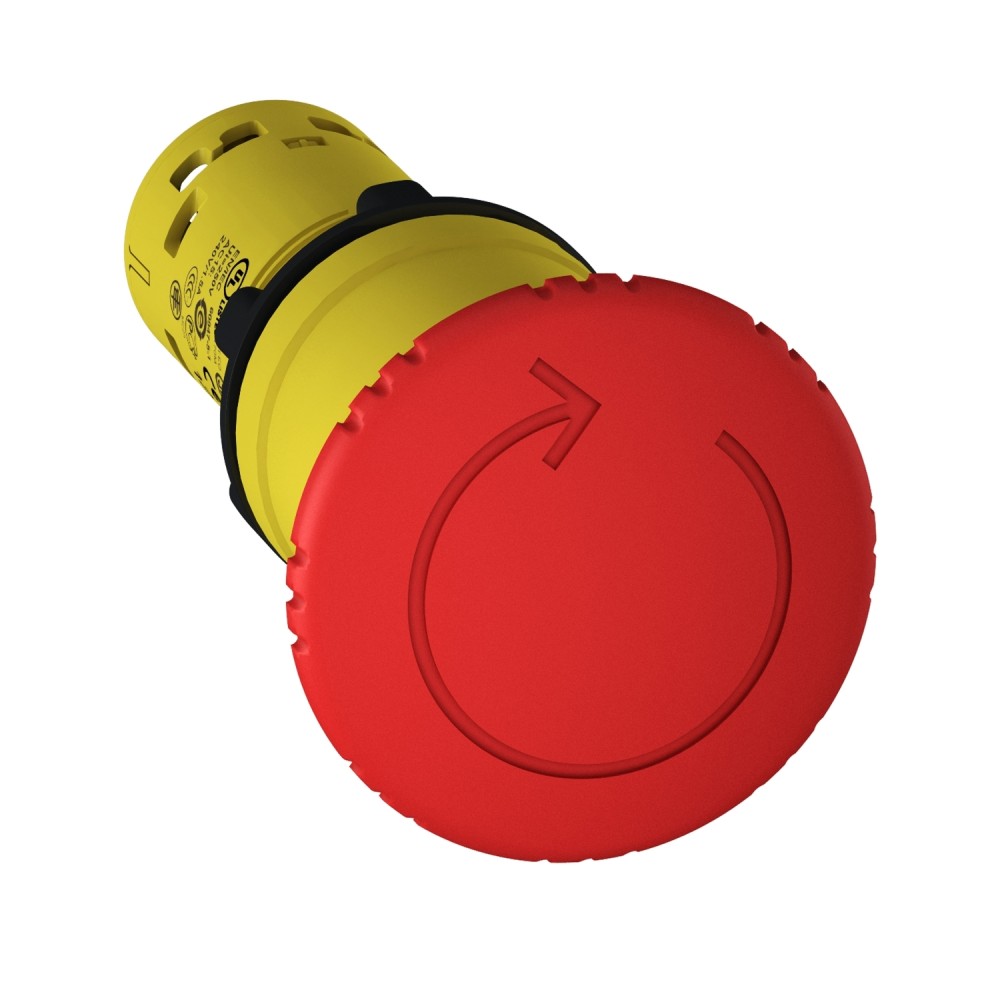 PULSADOR PARADA EMERG HONGO 40MM ROJO 22MM 1NA+1NC HARMONY XB7NS8445