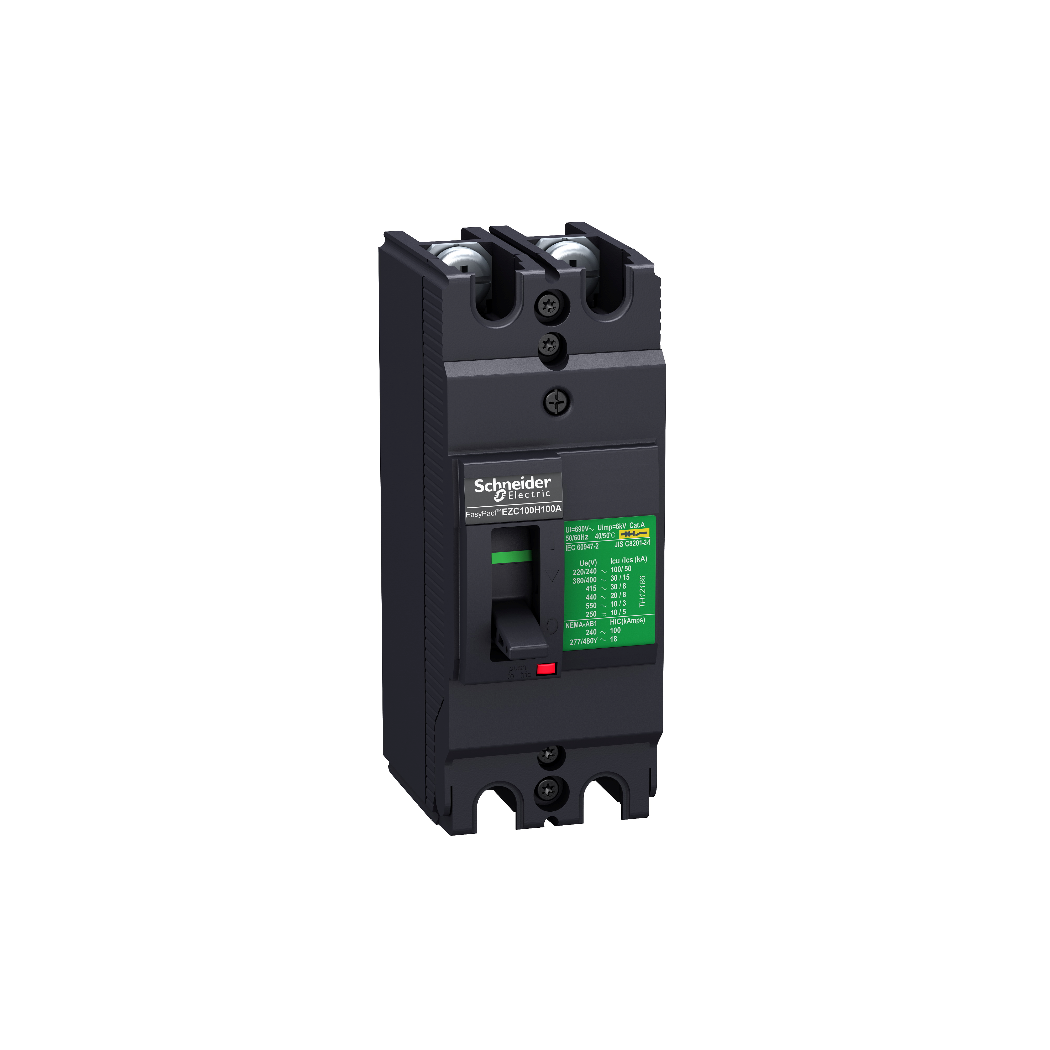 INTERRUPTOR AUT CAJA MOLD 2P FIJO 20A 30KA 380/415VAC EASYPACT EZC100H EZC100H2020