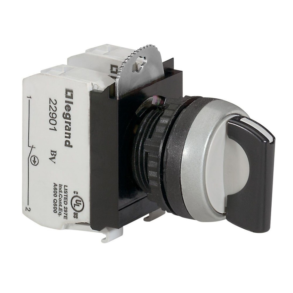 SELECTOR MANETA CORTA 3 POSIC METAL NEGRO 22MM 2NA 23731