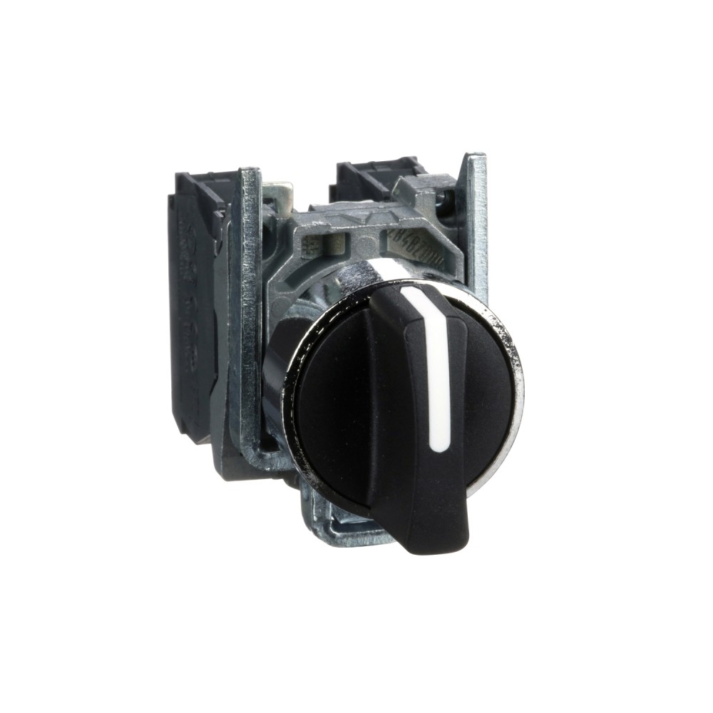 SELECTOR MANETA CORTA 3 POSIC C/RETORNO METAL NEGRO 22MM 2NA HARMONY XB4BD53