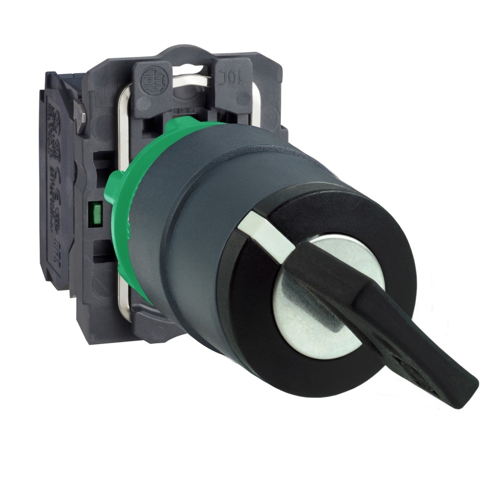 SELECTOR MANETA CORTA 3 POSIC PLAST NEGRO 22MM 2NA HARMONY XB5AD53