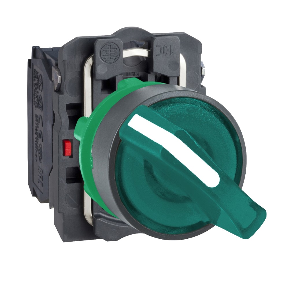 SELECTOR LUMIN. MANETA CORTA 2 POSIC PLAST VERDE 22MM 1NA+1NC HARMONY XB5AK123M5
