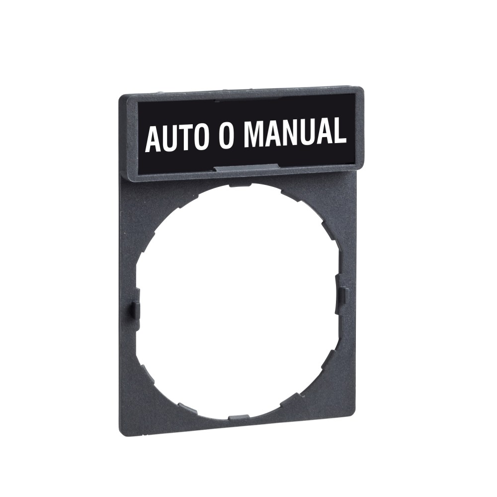 PLACA LEYENDA 30X40MM NEGRO TEXTO BLANCO AUTO-MANUAL HARMONY ZBY2485