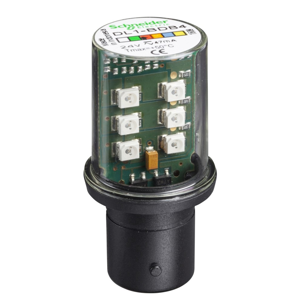 LAMPARA LED PERMANENTE ROJO BA15D 24VAC/DC HARMONY DL1BDB4