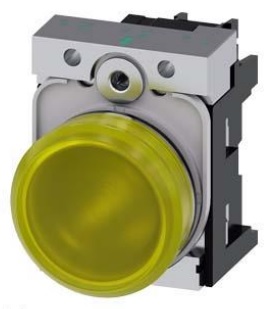 LUZ PILOTO METAL AMARILLO 22MM 24VAC LED 3SU11526AA301AA0