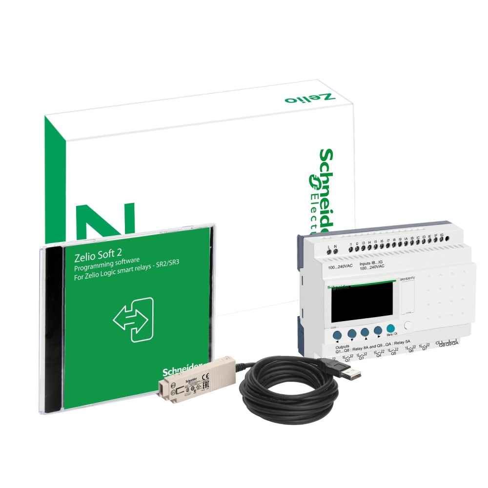 RELE INTELIGENTE 26E/S 100-240VAC CABLE/SOFT ZELIO LOGIC SR3PACK2FU