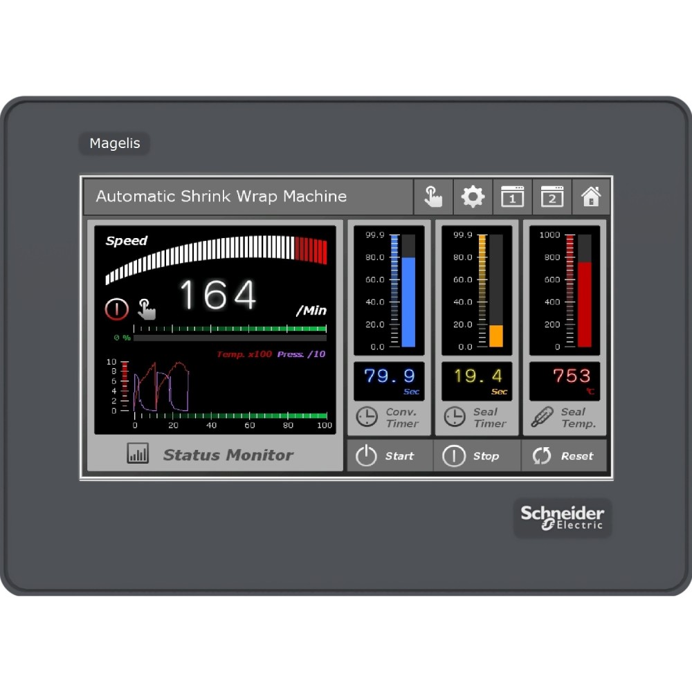 PANTALLA HMI TACTIL LCD TFT 4.3" 24VDC RS232C MAGELIS HMISTO705