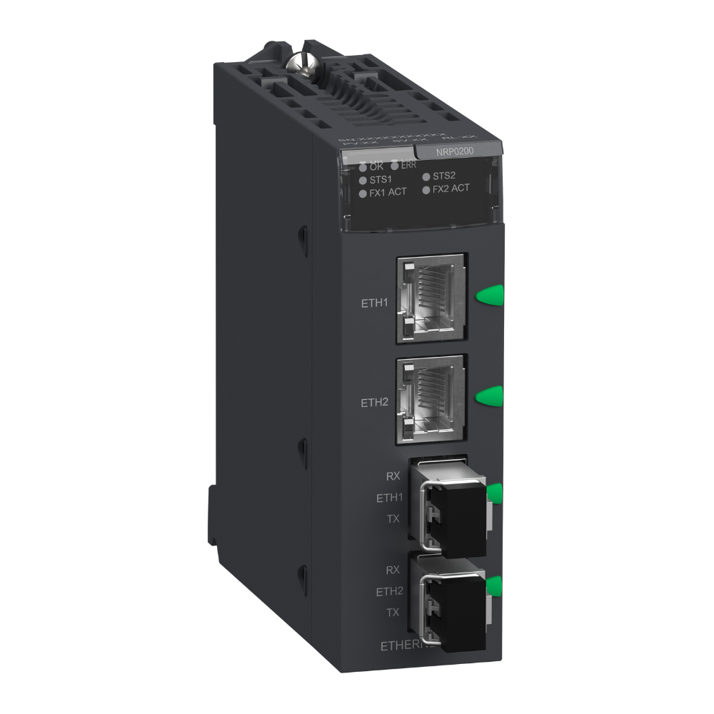 MODULO CONVERSOR FIBRA OPTICA 24V MM/LC 2CH 100MB MODICON X80 BMXNRP0200