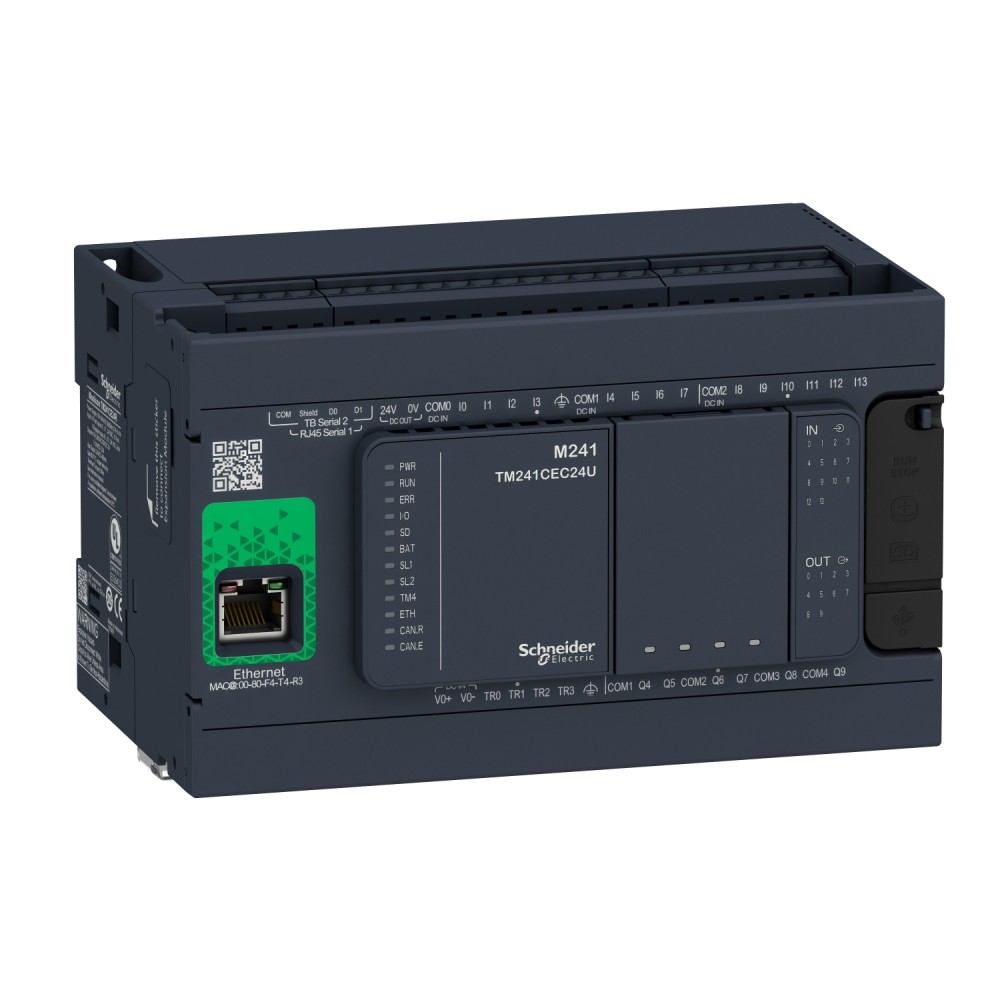 CONTROLADOR PLC 100-240V 14DIG 10 RELE/TRAN MODICON M241 TM241CE24R