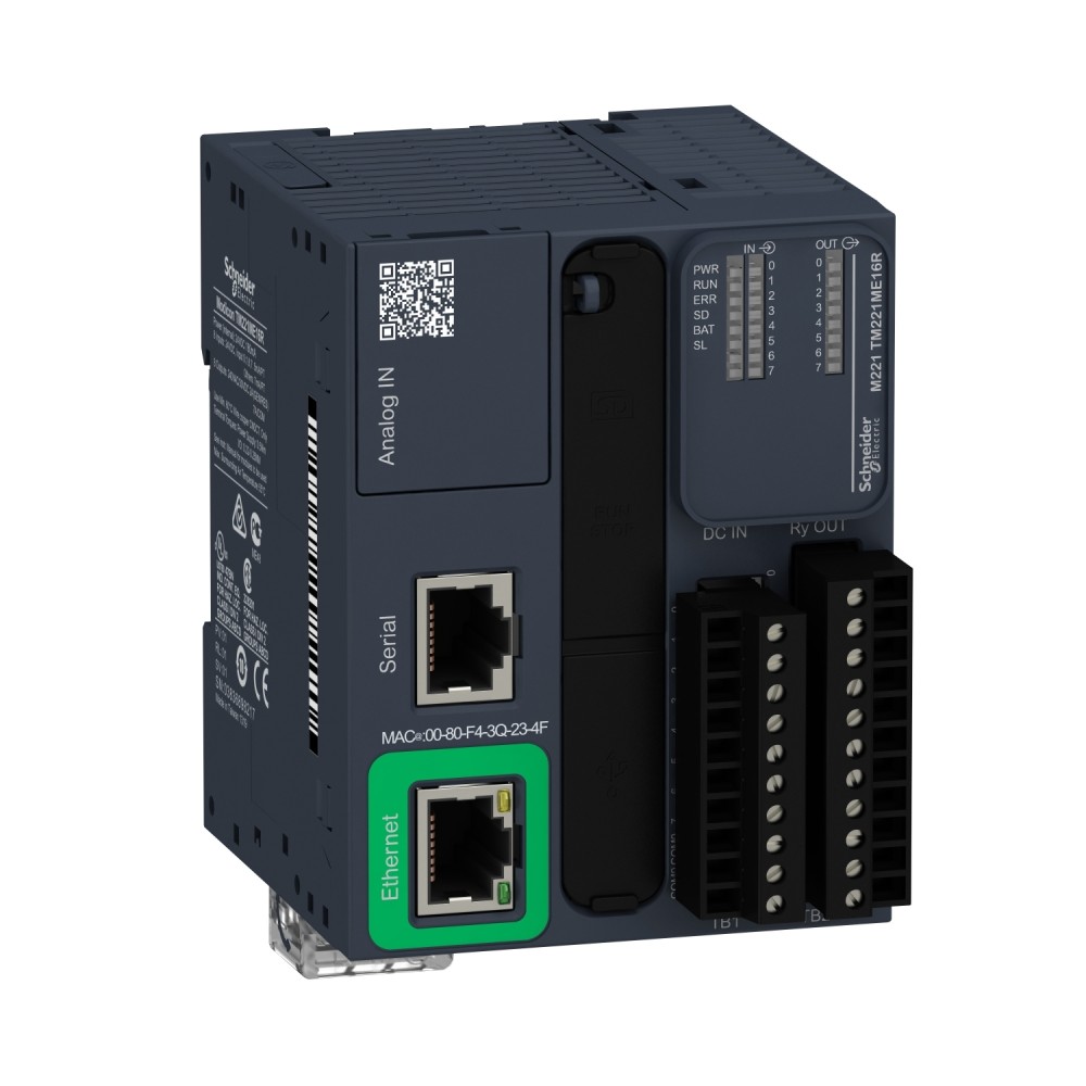CONTROLADOR PLC 24VDC 16DIG MODICON M221 TM221ME16R