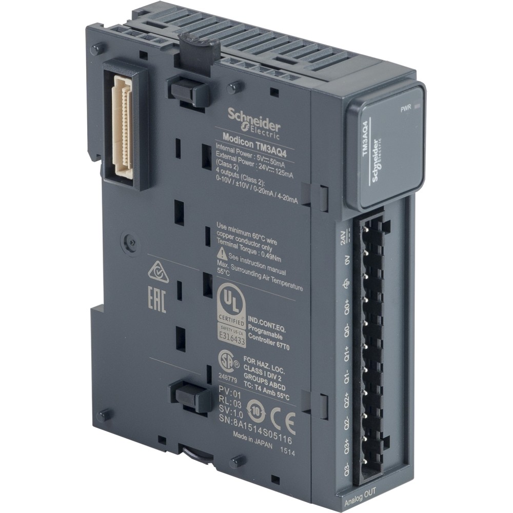 MODULO SALIDA ANALOGICA 4S 24VDC MODICON TM3 TM3AQ4