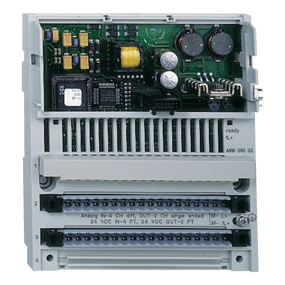 BASE I/OS 4 ENT.+ 2 SAL. 24VDC 1A+4 ENT. +2 SAL. ANALOG. VOLT/CORR 12 BITS 170AMM09000