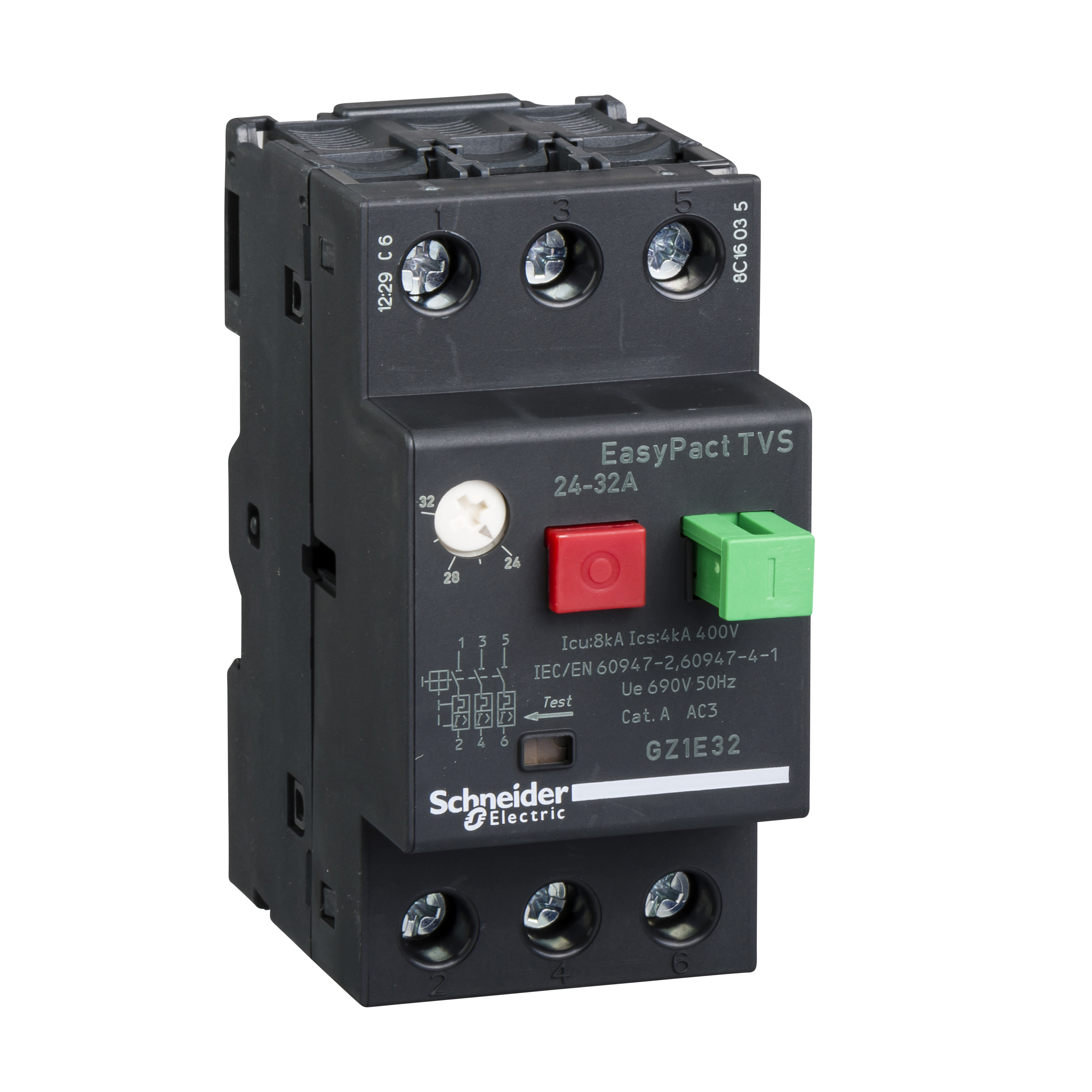 GUARDAMOTOR MAGNETO-TERMICO 3P 24-32A 400/415VAC 10KA EASYPACT TVS GZ1E32