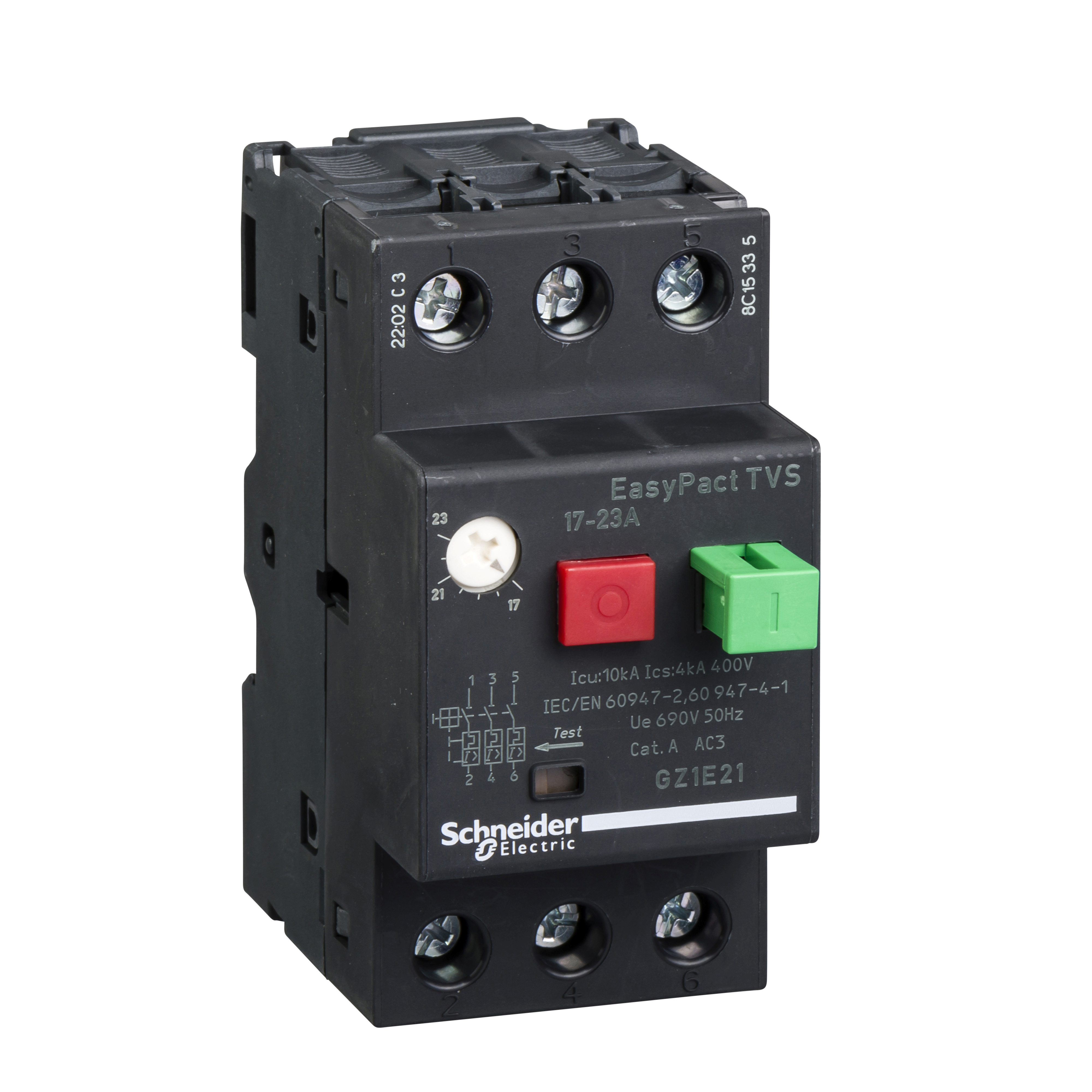 GUARDAMOTOR MAGNETO-TERMICO 3P 17-23A 400/415VAC 10KA EASYPACT TVS GZ1E21