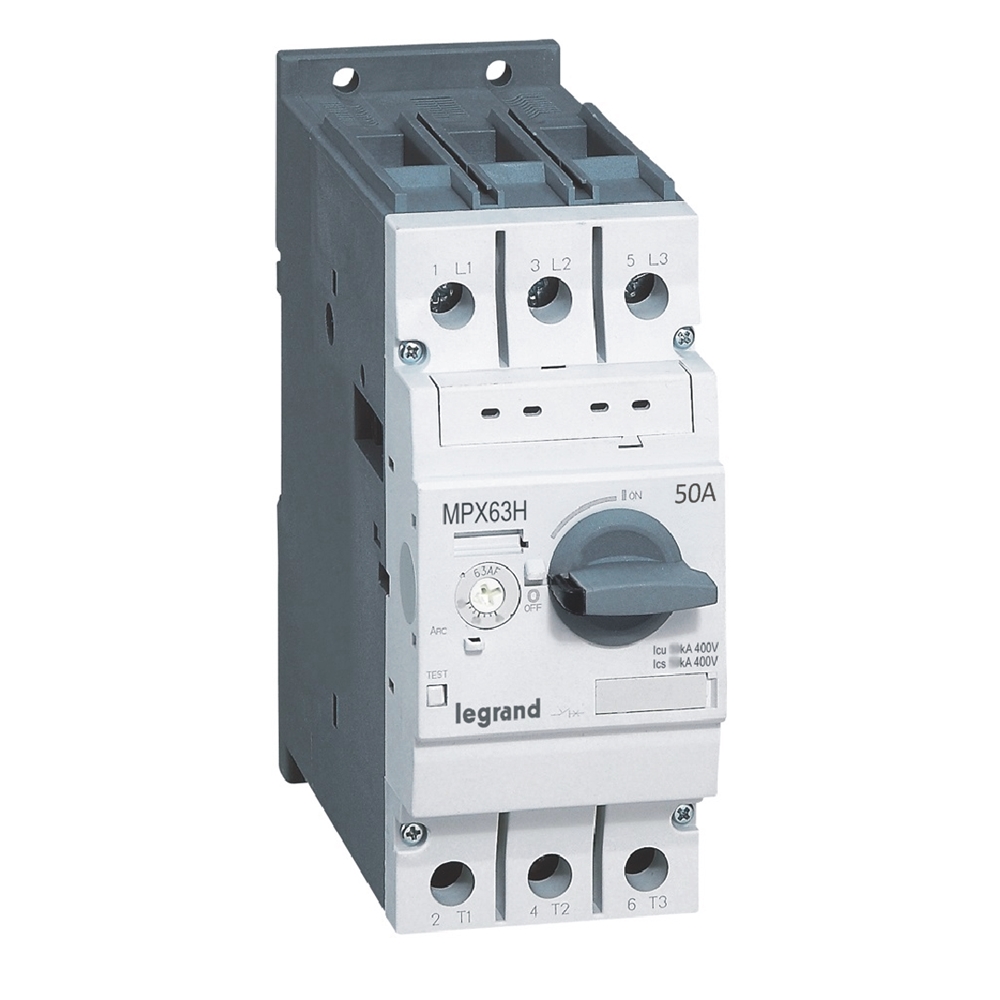 GUARDAMOTOR MAGNETO-TERMICO 34-50A 415V 50KA MPX3 63H 417367