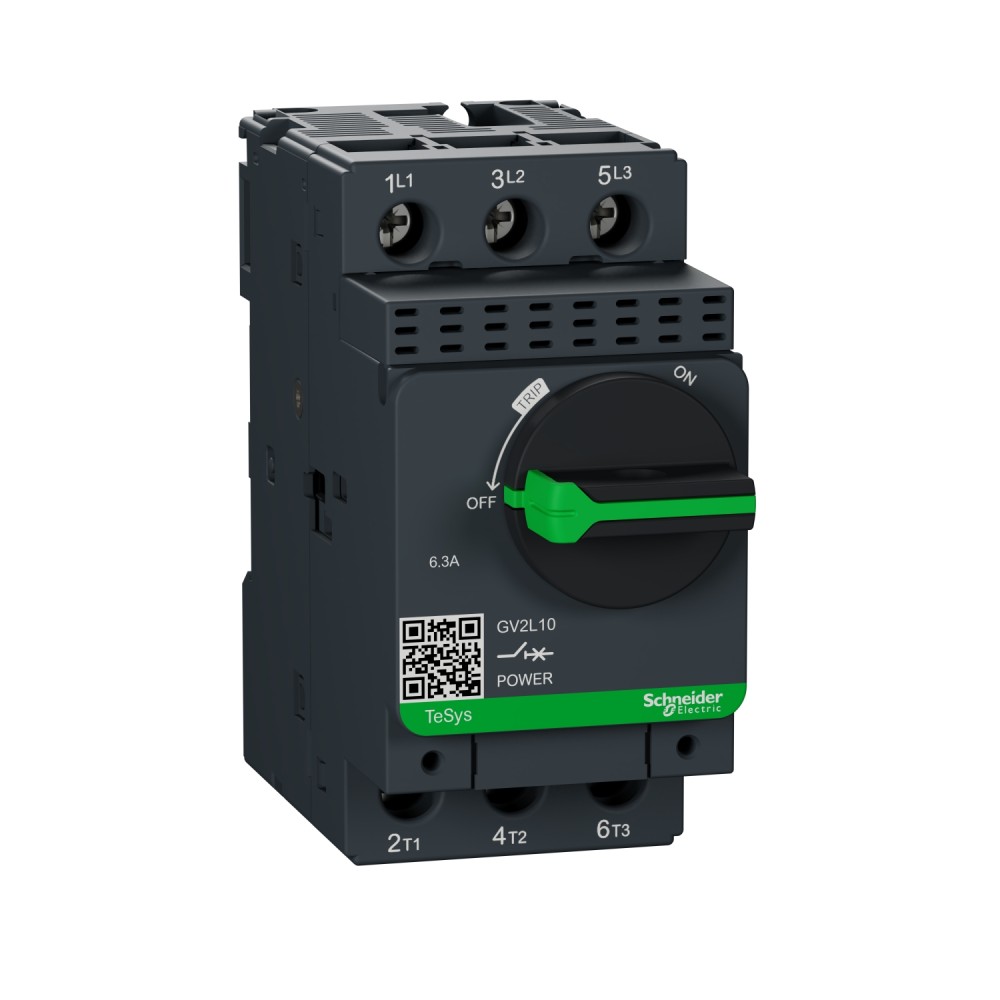 GUARDAMOTOR MAGNETICO 3P 6.3A 400/415VAC 100KA TESYS GV2L10