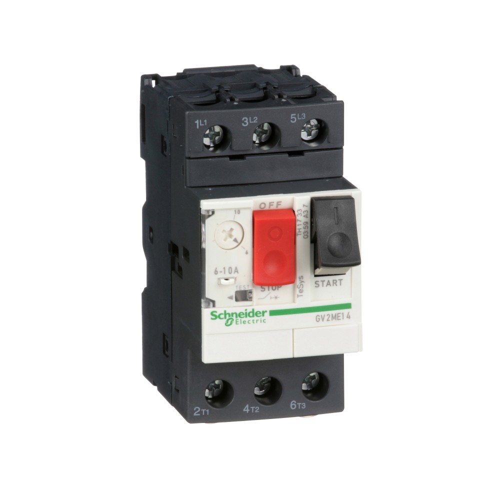 GUARDAMOTOR MAGNETO-TERMICO 3P 6-10A 400/415VAC 100KA TESYS GV2ME14