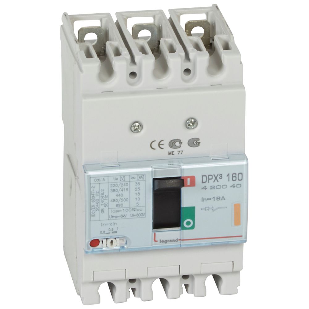 INTERRUPTOR AUT CAJA MOLD 3P REGUL 12.8-16A 25KA 400VAC DPX3 160 420040