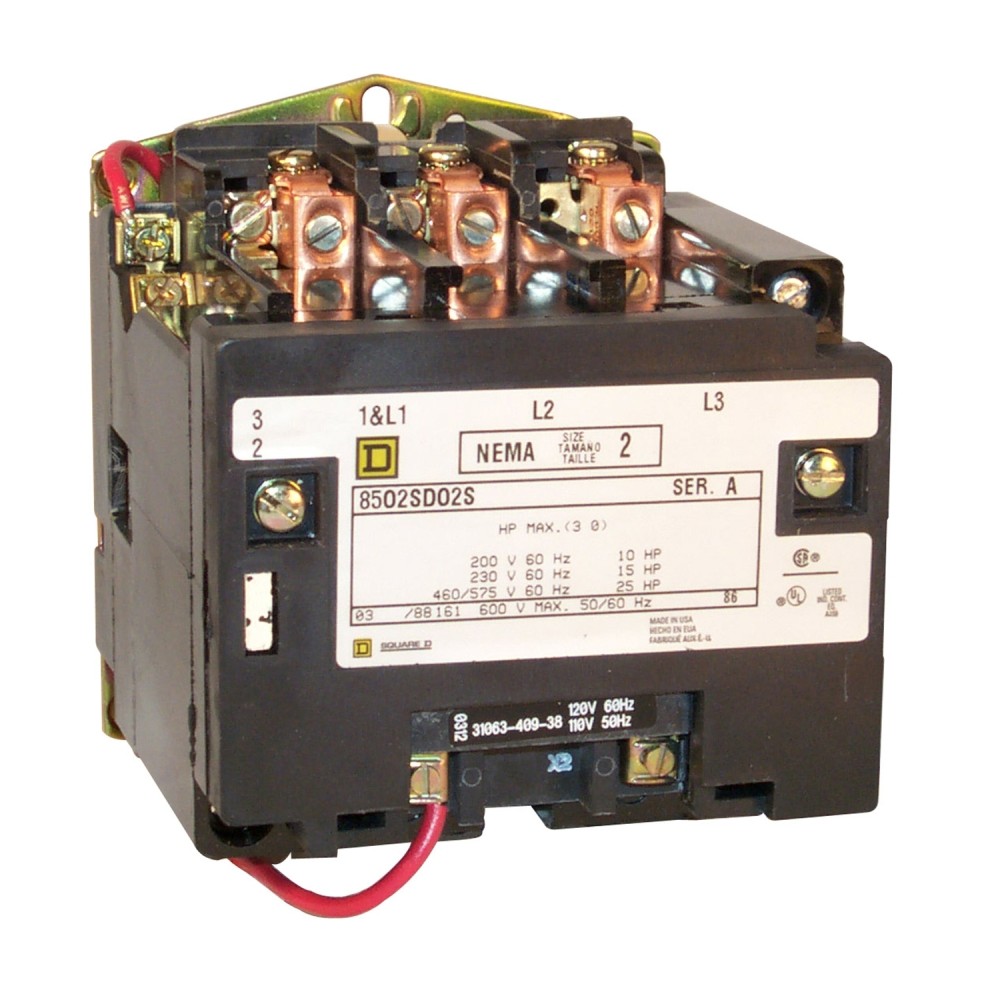 CONTACTOR POTENCIA MAGNETICO 3P 45A AC3 120VAC NEMA 2 NO REVERSIBLE 8502SDO2V02S