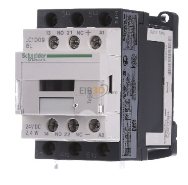 CONTACTOR POTENCIA MAGNETICO 3P 9A AC3 24VDC 1NA+1NC TESYS LC1D09BL