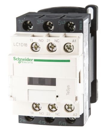 CONTACTOR POTENCIA MAGNETICO 3P 18A AC3 24VDC 1NA+1NC TESYS LC1D18BD