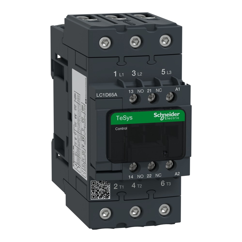 CONTACTOR POTENCIA MAGNETICO 3P 65A AC3 24VAC 1NA+1NC TESYS LC1D65AB7