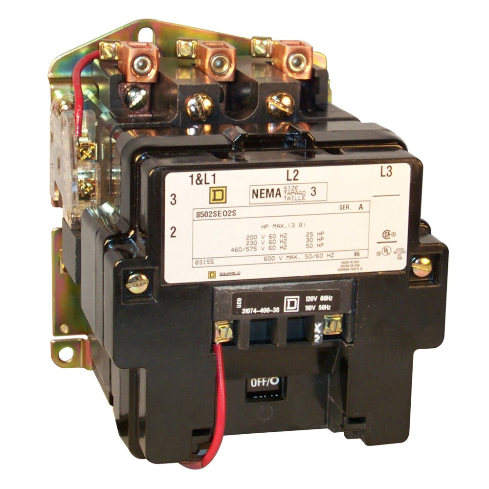 CONTACTOR POTENCIA MAGNETICO 3P 90A AC3 120VAC NO REVERSIBLE NEMA 8502SEO2V02S