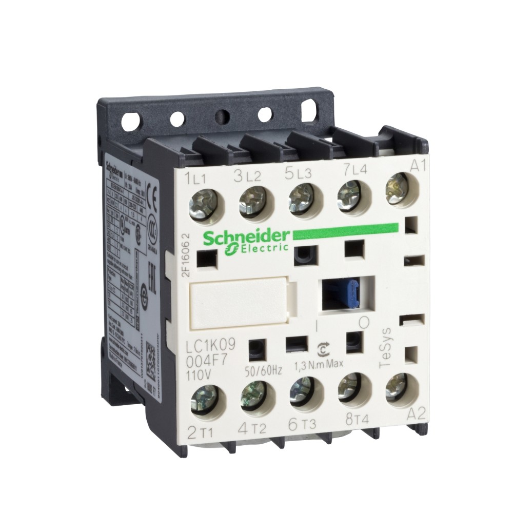 CONTACTOR POTENCIA MAGNETICO 4P 9A AC1 110VAC S/CONT TESYS LC1K09008F7